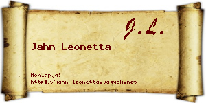 Jahn Leonetta névjegykártya
